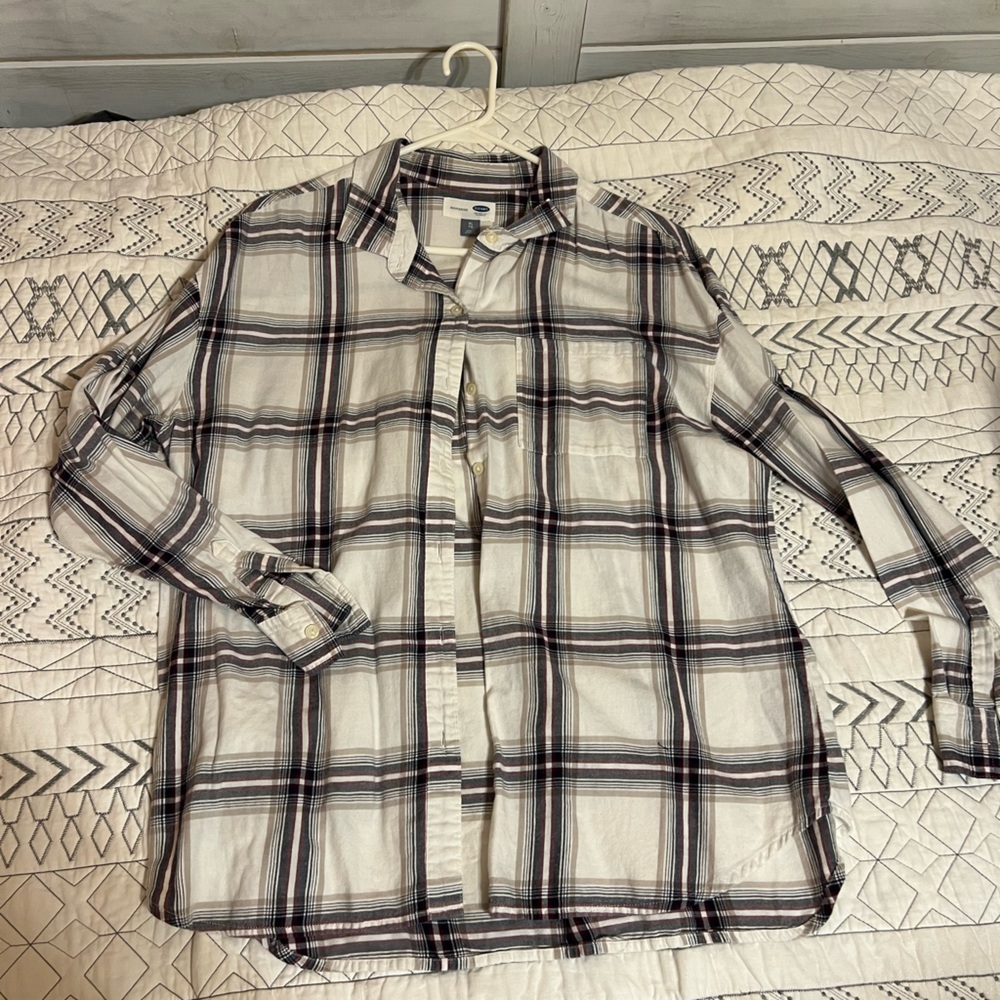 Ladies, long sleeve plaid top